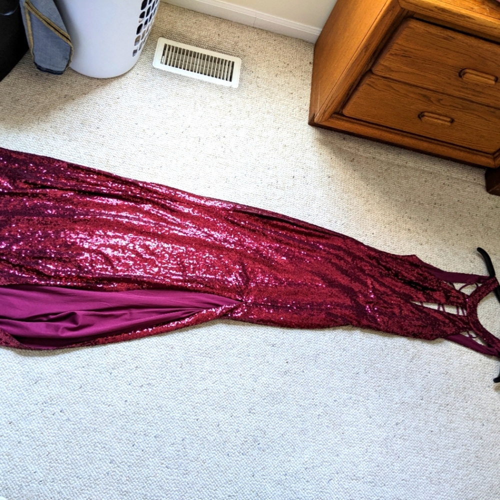 Formal red sequin gown